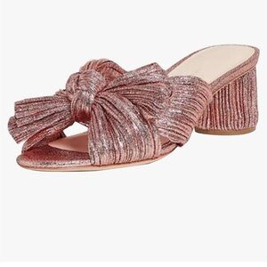 New Unused Pink Crinkle Bow Heels - 6.5